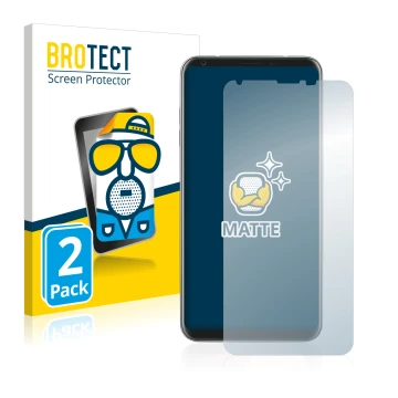 Parte frontale di una confezione del prodotto con il logo del marchio BROTECT. Accanto è raffigurato il dispositivo LG V30 con