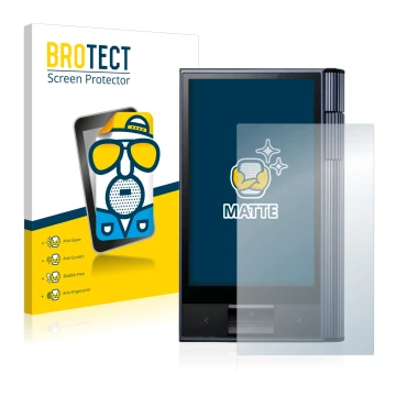 Parte frontale di una confezione del prodotto con il logo del marchio BROTECT. Accanto è raffigurato il dispositivo Astell&Ker