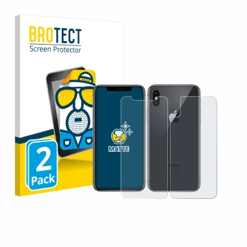 Parte frontale di una confezione del prodotto con il logo del marchio BROTECT. Accanto è raffigurato il dispositivo Apple iPho