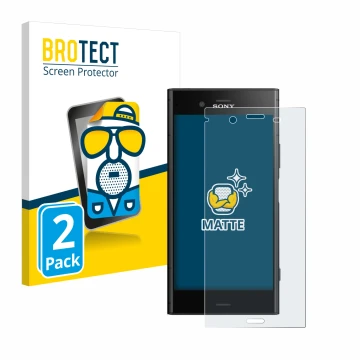 Parte frontale di una confezione del prodotto con il logo del marchio BROTECT. Accanto è raffigurato il dispositivo Sony Xperi