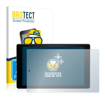 Parte frontale di una confezione del prodotto con il logo del marchio BROTECT. Accanto è raffigurato il dispositivo Amazon Fir