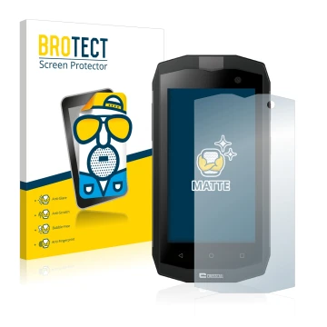 Parte frontale di una confezione del prodotto con il logo del marchio BROTECT. Accanto è raffigurato il dispositivo Crosscall 