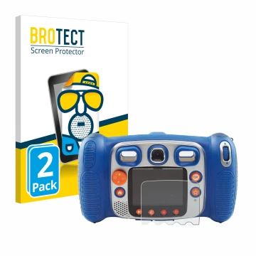 Parte frontale di una confezione del prodotto con il logo del marchio BROTECT. Accanto è raffigurato il dispositivo Vtech Kidi