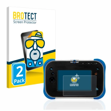 Parte frontale di una confezione del prodotto con il logo del marchio BROTECT. Accanto è raffigurato il dispositivo Vtech Stor