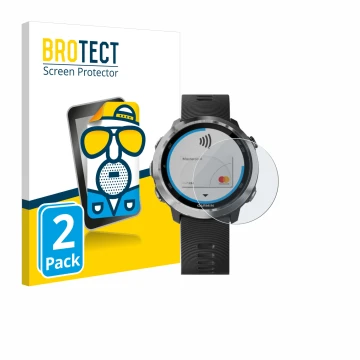 Parte frontale di una confezione del prodotto con il logo del marchio BROTECT. Accanto è raffigurato il dispositivo Garmin For