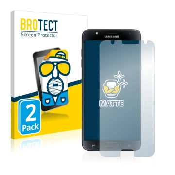 Parte frontale di una confezione del prodotto con il logo del marchio BROTECT. Accanto è raffigurato il dispositivo Samsung Ga