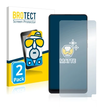 Parte frontale di una confezione del prodotto con il logo del marchio BROTECT. Accanto è raffigurato il dispositivo Xiaomi Mi 