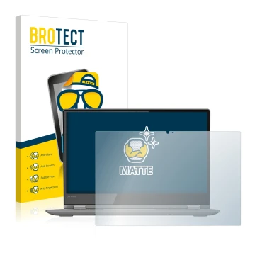 Parte frontale di una confezione del prodotto con il logo del marchio BROTECT. Accanto è raffigurato il dispositivo Lenovo Yog