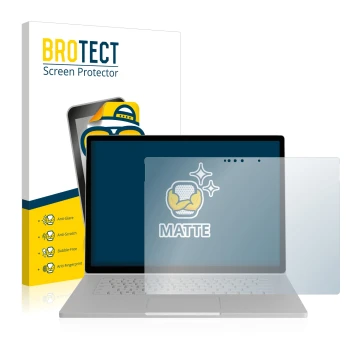 Parte frontale di una confezione del prodotto con il logo del marchio BROTECT. Accanto è raffigurato il dispositivo Microsoft 