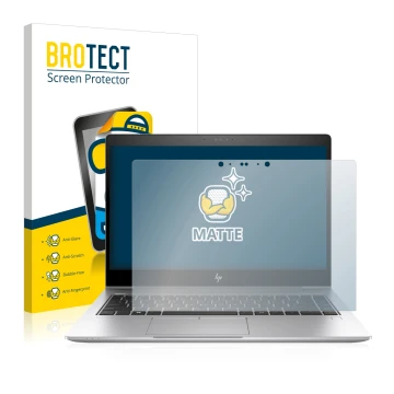 Parte frontale di una confezione del prodotto con il logo del marchio BROTECT. Accanto è raffigurato il dispositivo HP EliteBo