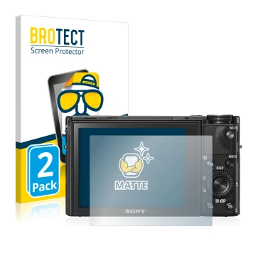 Parte frontale di una confezione del prodotto con il logo del marchio BROTECT. Accanto è raffigurato il dispositivo Sony Cyber
