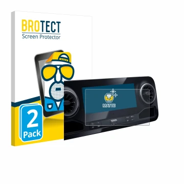 Parte frontale di una confezione del prodotto con il logo del marchio BROTECT. Accanto è raffigurato il dispositivo Mercedes-B