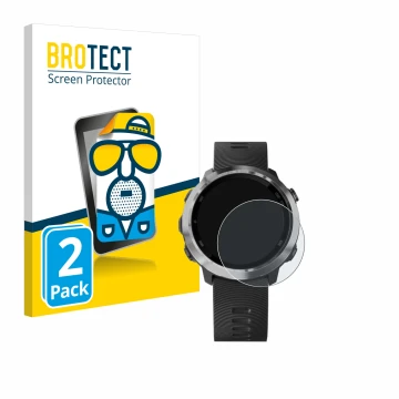 Parte frontale di una confezione del prodotto con il logo del marchio BROTECT. Accanto è raffigurato il dispositivo Garmin For