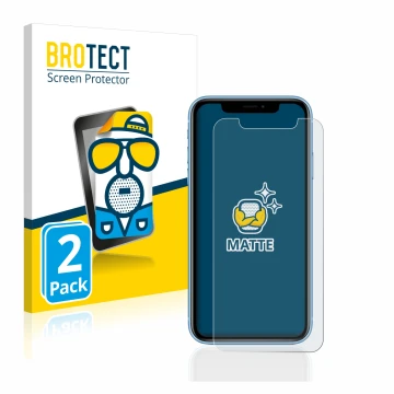 Parte frontale di una confezione del prodotto con il logo del marchio BROTECT. Accanto è raffigurato il dispositivo Apple iPho