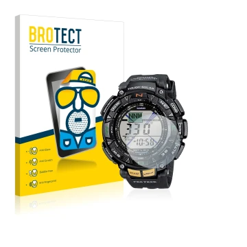 Parte frontale di una confezione del prodotto con il logo del marchio BROTECT. Accanto è raffigurato il dispositivo Casio Pro 