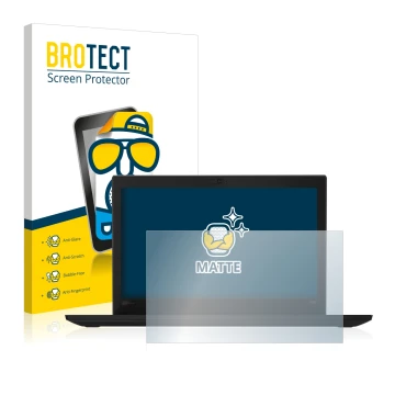 Parte frontale di una confezione del prodotto con il logo del marchio BROTECT. Accanto è raffigurato il dispositivo Lenovo Thi