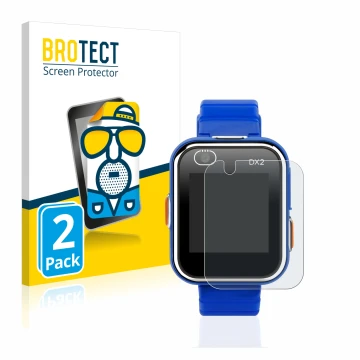 Parte frontale di una confezione del prodotto con il logo del marchio BROTECT. Accanto è raffigurato il dispositivo Vtech Kidi