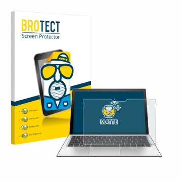 Parte frontale di una confezione del prodotto con il logo del marchio BROTECT. Accanto è raffigurato il dispositivo HP Elite x