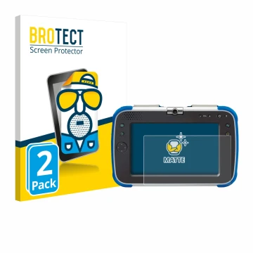 Parte frontale di una confezione del prodotto con il logo del marchio BROTECT. Accanto è raffigurato il dispositivo Vtech Stor