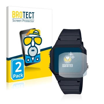 Parte frontale di una confezione del prodotto con il logo del marchio BROTECT. Accanto è raffigurato il dispositivo Casio Unis