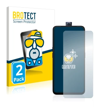 Parte frontale di una confezione del prodotto con il logo del marchio BROTECT. Accanto è raffigurato il dispositivo Oppo F11 P