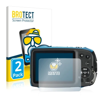 Parte frontale di una confezione del prodotto con il logo del marchio BROTECT. Accanto è raffigurato il dispositivo Fujifilm F