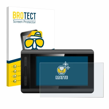 Parte frontale di una confezione del prodotto con il logo del marchio BROTECT. Accanto è raffigurato il dispositivo XP-Pen Art