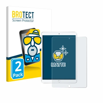 Parte frontale di una confezione del prodotto con il logo del marchio BROTECT. Accanto è raffigurato il dispositivo Apple iPad