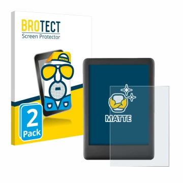 Parte frontale di una confezione del prodotto con il logo del marchio BROTECT. Accanto è raffigurato il dispositivo Amazon Kin