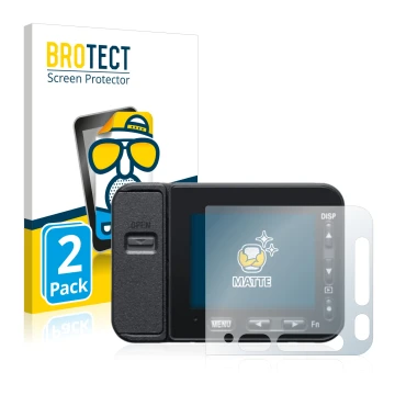 Parte frontale di una confezione del prodotto con il logo del marchio BROTECT. Accanto è raffigurato il dispositivo Sony DSC-R