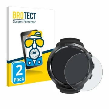 Parte frontale di una confezione del prodotto con il logo del marchio BROTECT. Accanto è raffigurato il dispositivo Suunto D5 