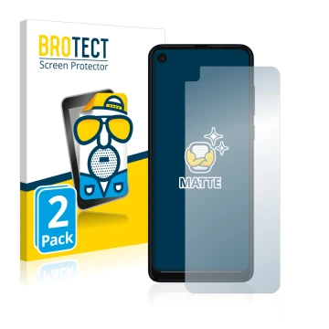 Parte frontale di una confezione del prodotto con il logo del marchio BROTECT. Accanto è raffigurato il dispositivo Motorola O