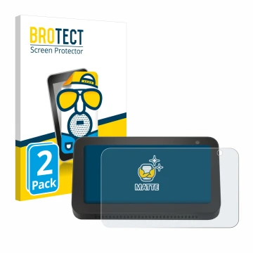 Parte frontale di una confezione del prodotto con il logo del marchio BROTECT. Accanto è raffigurato il dispositivo Amazon Ech