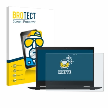 Parte frontale di una confezione del prodotto con il logo del marchio BROTECT. Accanto è raffigurato il dispositivo Lenovo Thi