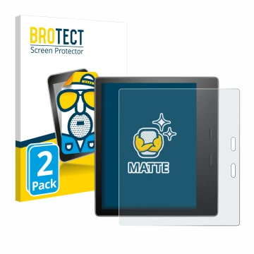 Parte frontale di una confezione del prodotto con il logo del marchio BROTECT. Accanto è raffigurato il dispositivo Amazon Kin