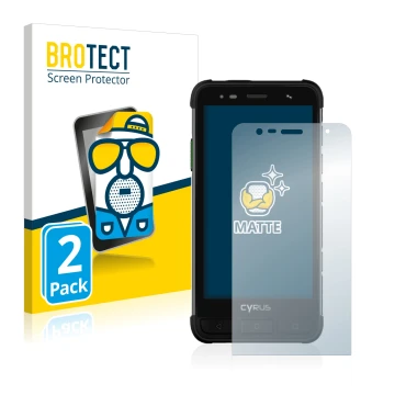 Parte frontale di una confezione del prodotto con il logo del marchio BROTECT. Accanto è raffigurato il dispositivo Cyrus CS45