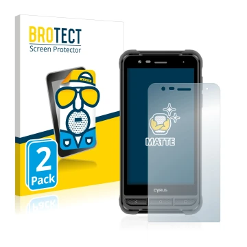 Parte frontale di una confezione del prodotto con il logo del marchio BROTECT. Accanto è raffigurato il dispositivo Cyrus CS22