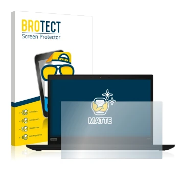 Parte frontale di una confezione del prodotto con il logo del marchio BROTECT. Accanto è raffigurato il dispositivo Lenovo Thi