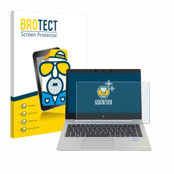 Parte frontale di una confezione del prodotto con il logo del marchio BROTECT. Accanto è raffigurato il dispositivo HP EliteBo