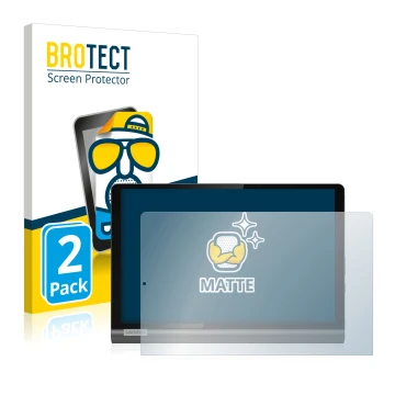 Parte frontale di una confezione del prodotto con il logo del marchio BROTECT. Accanto è raffigurato il dispositivo Lenovo Yog