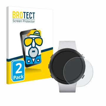 Parte frontale di una confezione del prodotto con il logo del marchio BROTECT. Accanto è raffigurato il dispositivo Garmin Swi