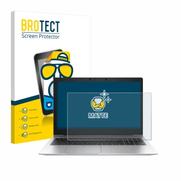 Parte frontale di una confezione del prodotto con il logo del marchio BROTECT. Accanto è raffigurato il dispositivo HP EliteBo