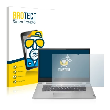 Parte frontale di una confezione del prodotto con il logo del marchio BROTECT. Accanto è raffigurato il dispositivo Lenovo Ide