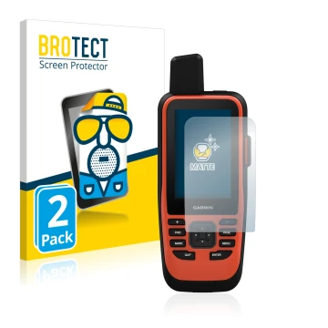 Parte frontale di una confezione del prodotto con il logo del marchio BROTECT. Accanto è raffigurato il dispositivo Garmin GPS