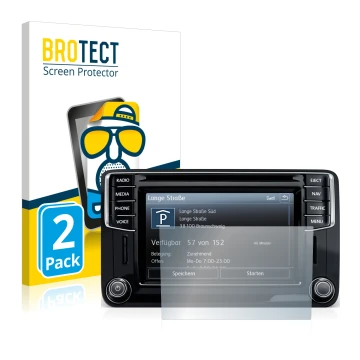 Parte frontale di una confezione del prodotto con il logo del marchio BROTECT. Accanto è raffigurato il dispositivo Volkswagen