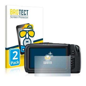 Parte frontale di una confezione del prodotto con il logo del marchio BROTECT. Accanto è raffigurato il dispositivo Blackmagic