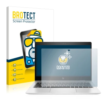 Parte frontale di una confezione del prodotto con il logo del marchio BROTECT. Accanto è raffigurato il dispositivo HP EliteBo