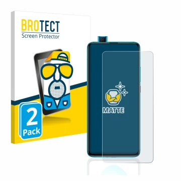 Parte frontale di una confezione del prodotto con il logo del marchio BROTECT. Accanto è raffigurato il dispositivo Xiaomi Poc