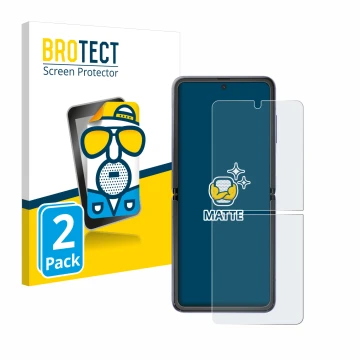 Parte frontale di una confezione del prodotto con il logo del marchio BROTECT. Accanto è raffigurato il dispositivo Samsung Ga