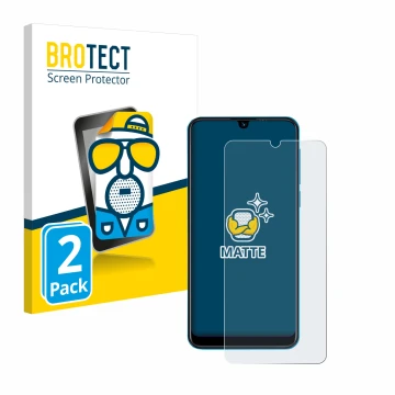 Parte frontale di una confezione del prodotto con il logo del marchio BROTECT. Accanto è raffigurato il dispositivo Beafon M6 